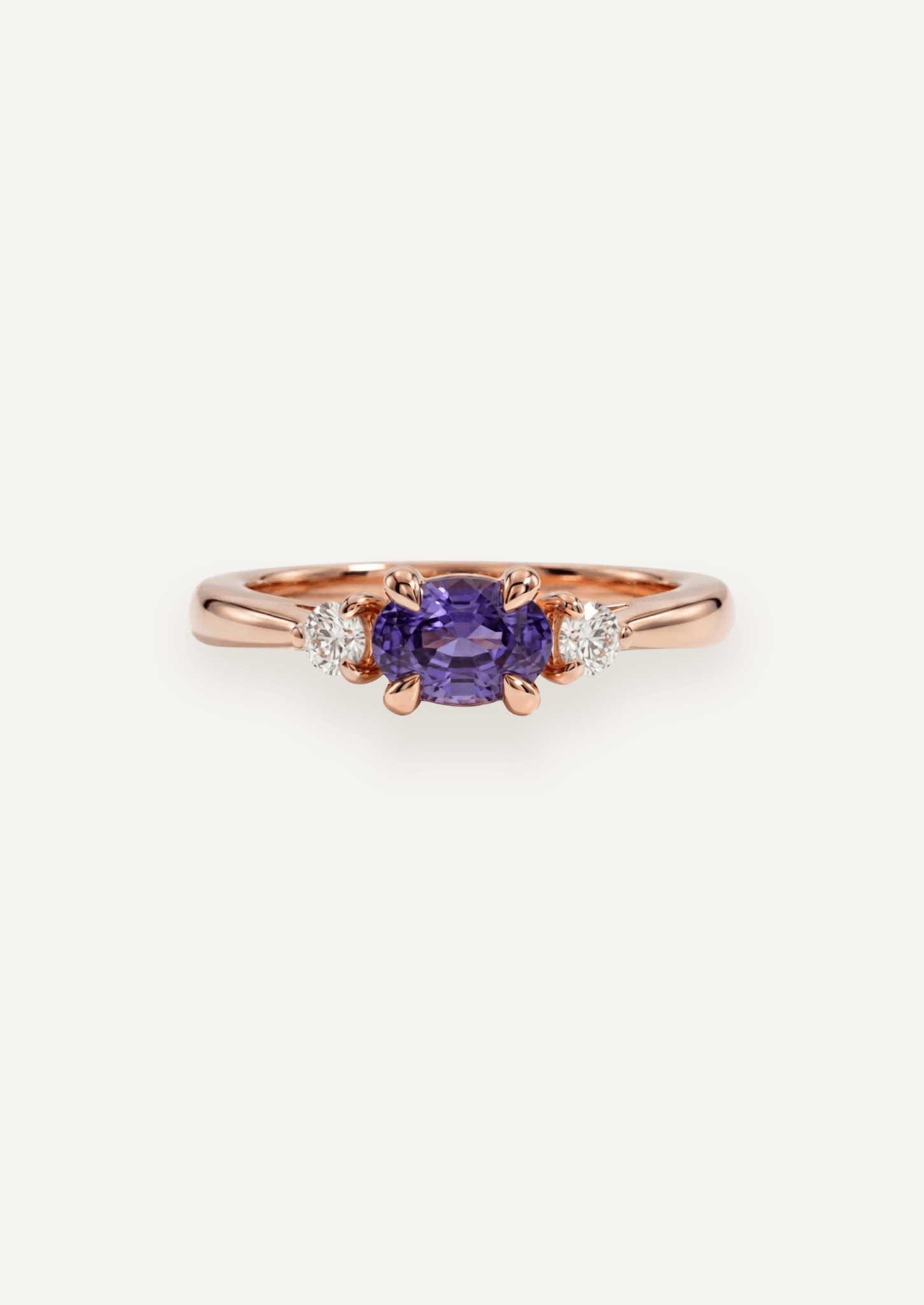 The Ada Ring with 0.80ct Oval Lilac Sapphire - Molten Store