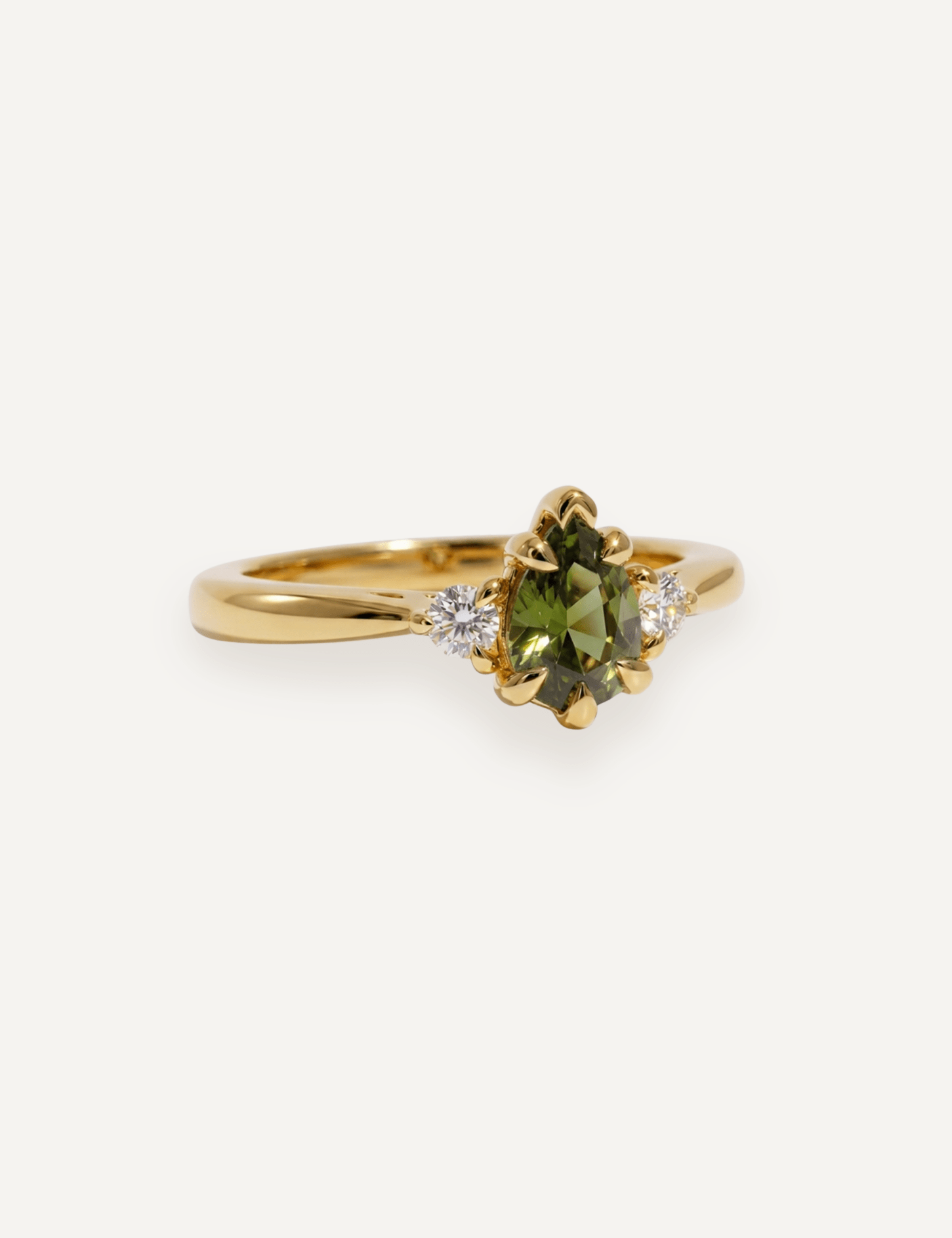 The Ada Ring with 0.85ct Pear Green Sapphire - Molten Store