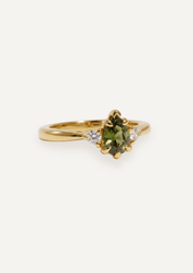 The Ada Ring with 0.85ct Pear Green Sapphire - Molten Store