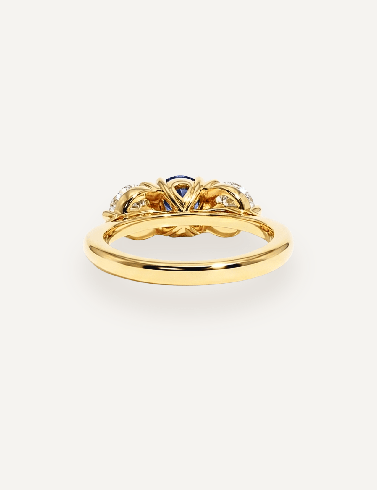 The Ada Ring with 0.97ct Oval Cut Blue Sapphire (2.62ct TCW) - Molten Store