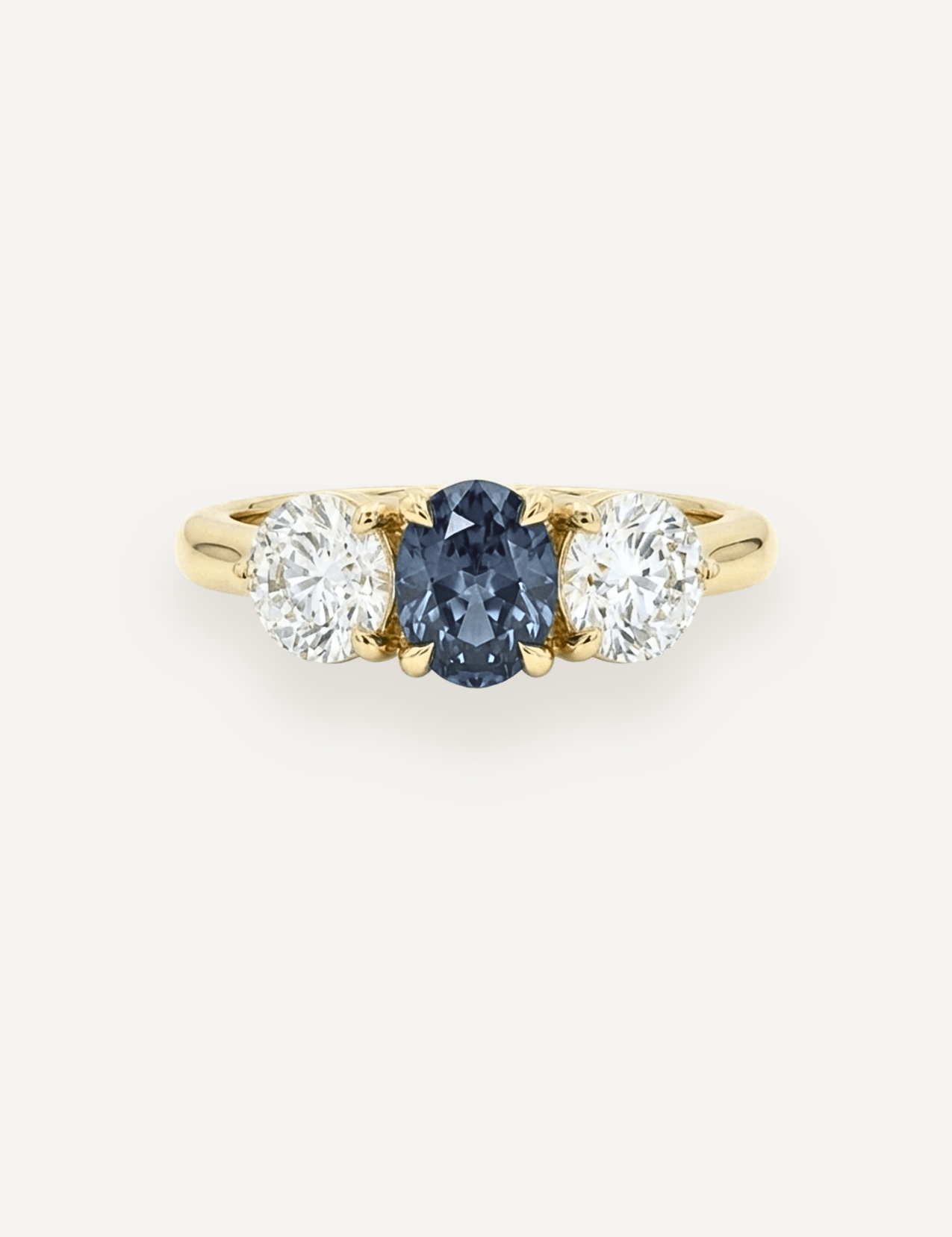 The Ada Ring with 0.97ct Oval Cut Blue Sapphire (2.62ct TCW) - Molten Store