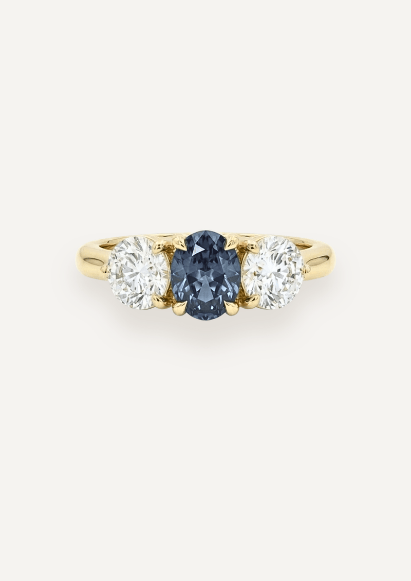 The Ada Ring with Oval Cut Blue Sapphire