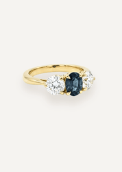 The Ada Ring with 0.97ct Oval Cut Blue Sapphire (2.62ct TCW) - Molten Store