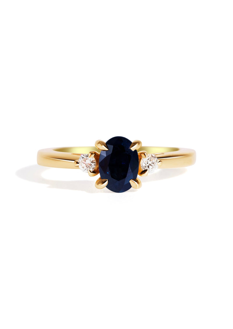 The Ada Ring with Oval Blue Sapphire