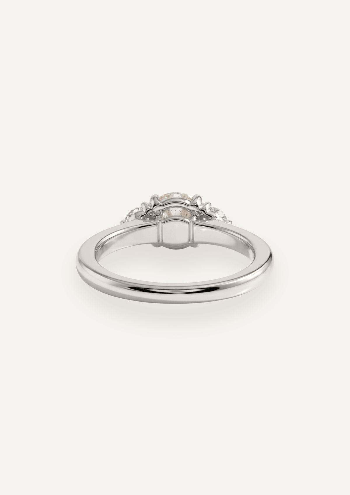 The Ada Ring with 1.01ct Round Salt and Pepper Diamond & .22ct Round White Diamonds (1.23ct TDW) - Molten Store