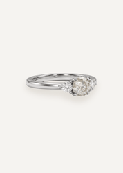 The Ada Ring with 1.01ct Round Salt and Pepper Diamond & .22ct Round White Diamonds (1.23ct TDW) - Molten Store