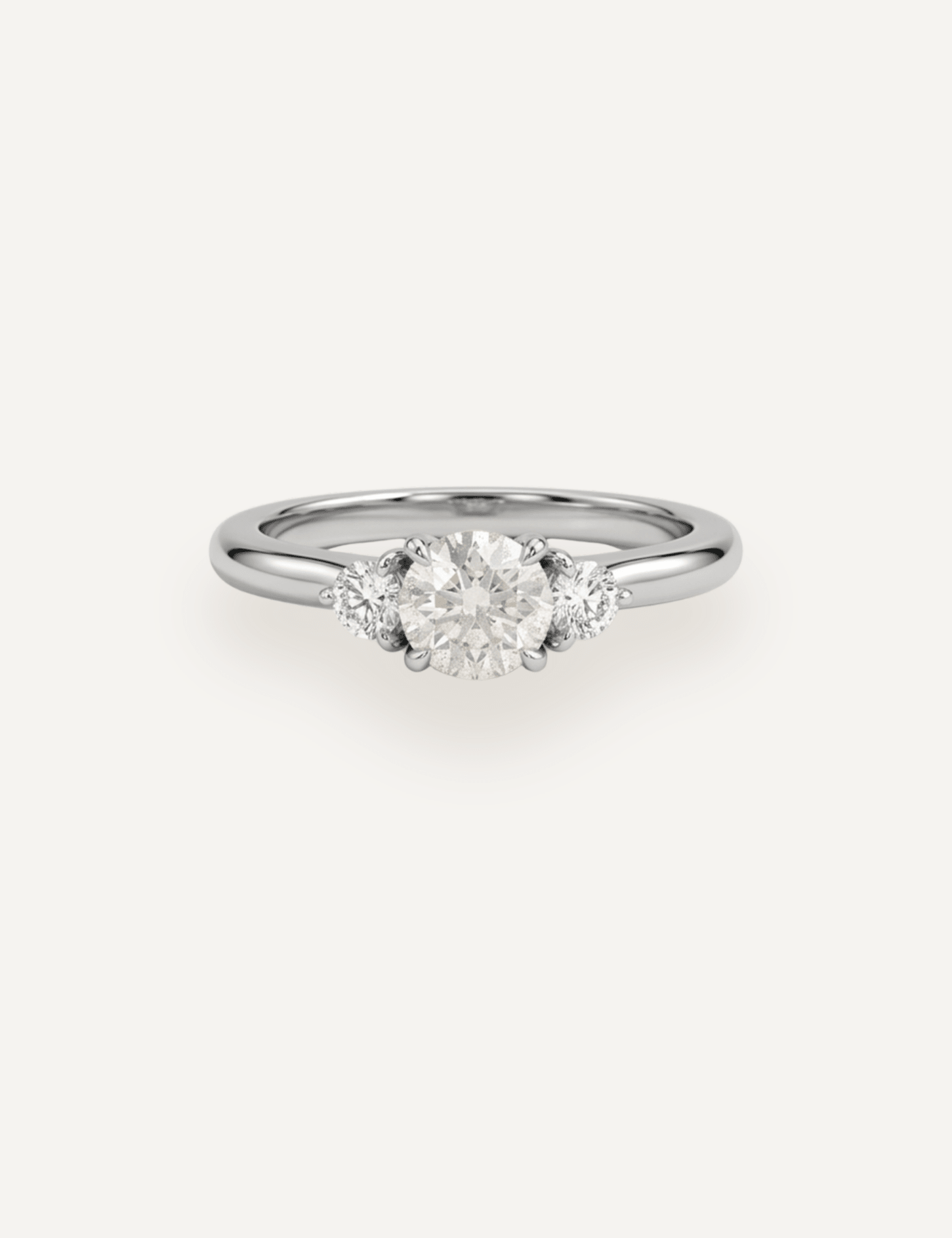 The Ada Ring with 1.01ct Round Salt and Pepper Diamond & .22ct Round White Diamonds (1.23ct TDW) - Molten Store