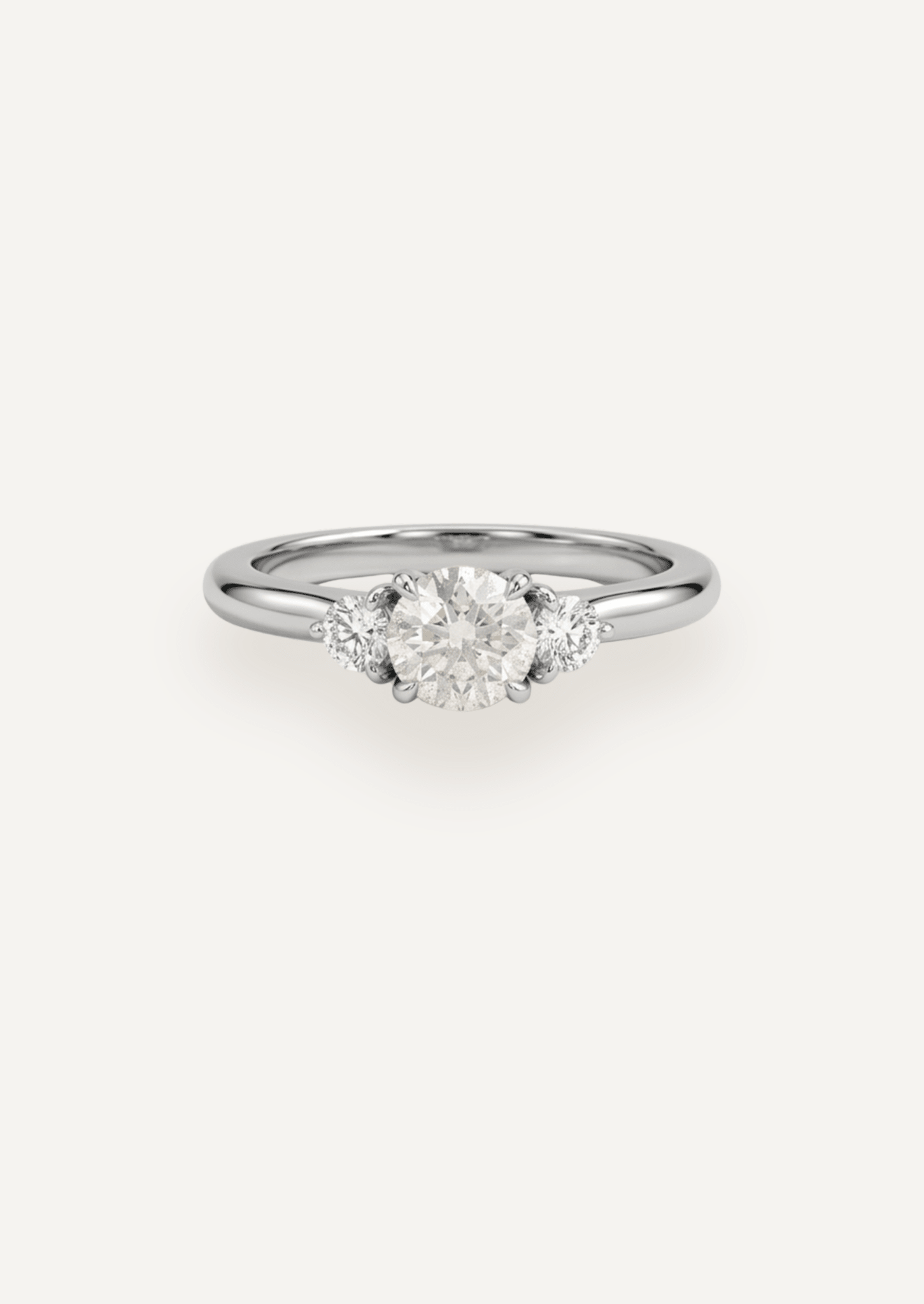 The Ada Ring with 1.01ct Round Salt and Pepper Diamond & .22ct Round White Diamonds (1.23ct TDW) - Molten Store