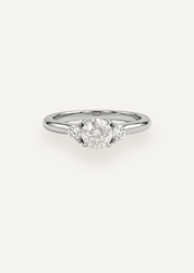 The Ada Ring with 1.01ct Round Salt and Pepper Diamond & .22ct Round White Diamonds (1.23ct TDW) - Molten Store