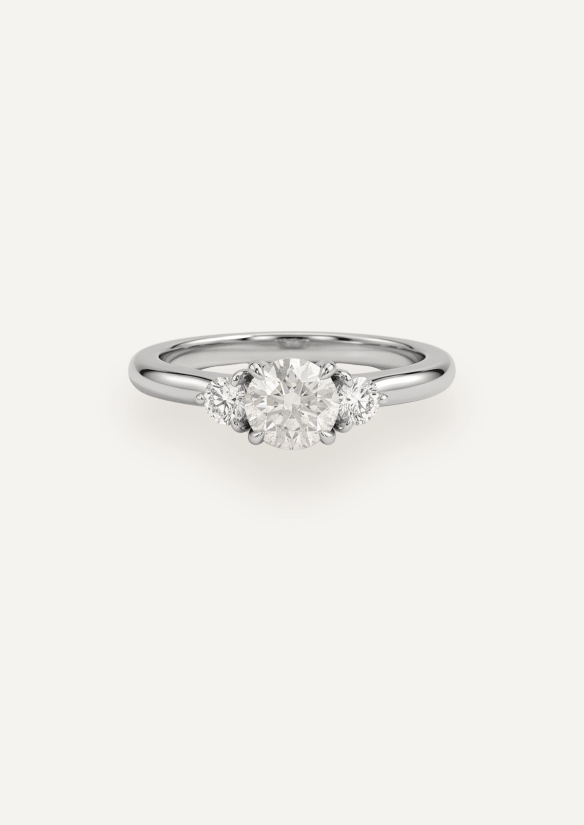 The Ada Ring with 1.01ct Round Salt and Pepper Diamond & .22ct Round White Diamonds (1.23ct TDW) - Molten Store