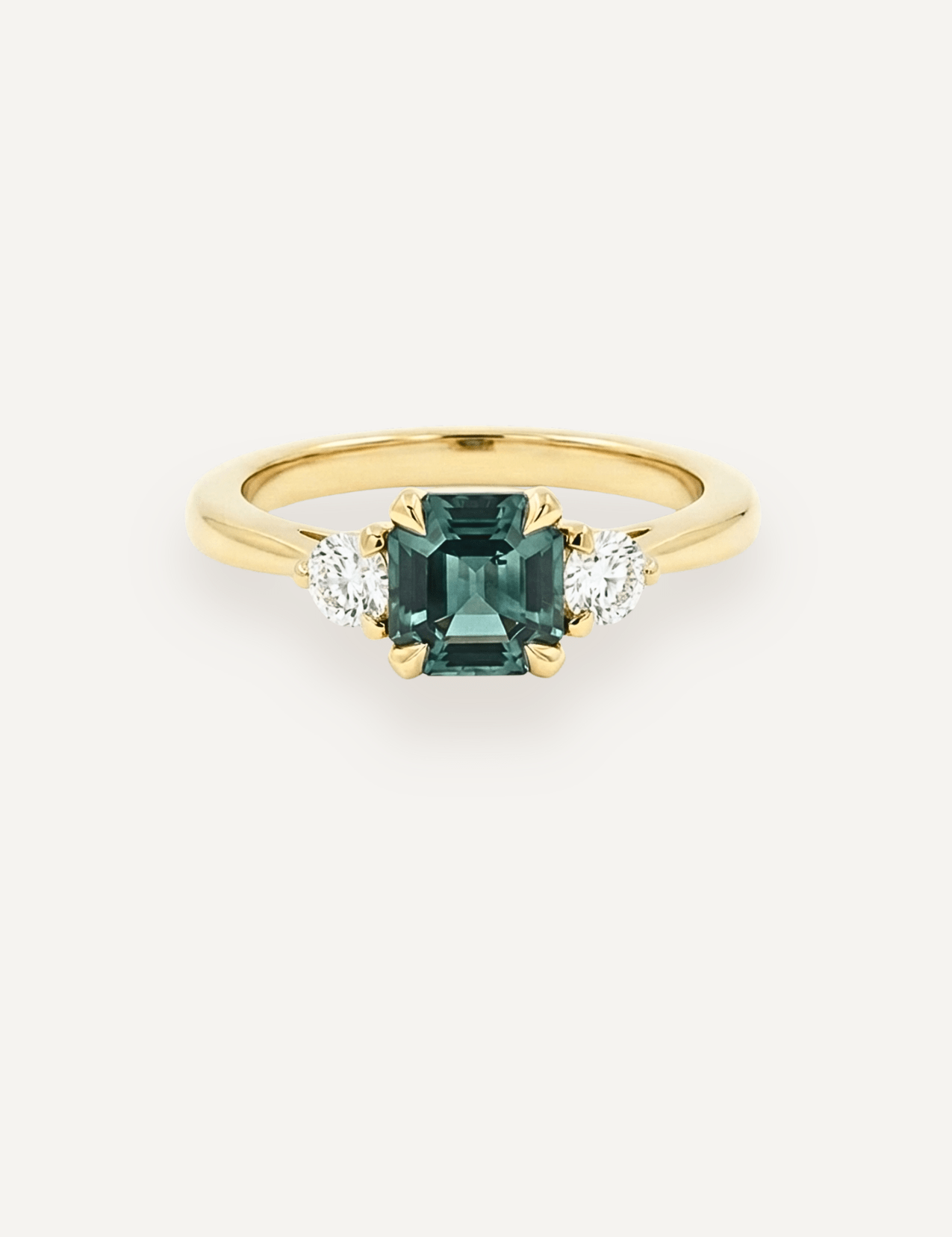 The Ada Ring with 1.28ct Emerald Cut Green Sapphire (1.59ct TCW) - Molten Store