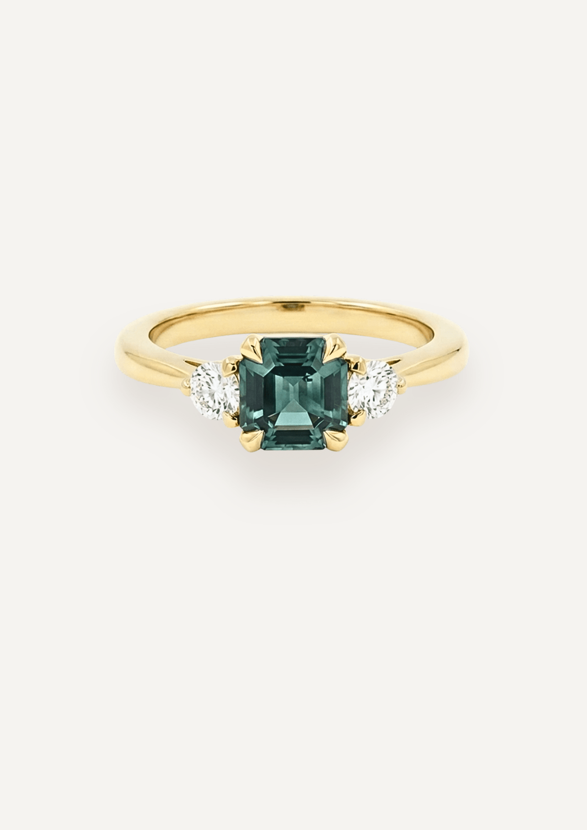 The Ada Ring with 1.28ct Emerald Cut Green Sapphire (1.59ct TCW) - Molten Store
