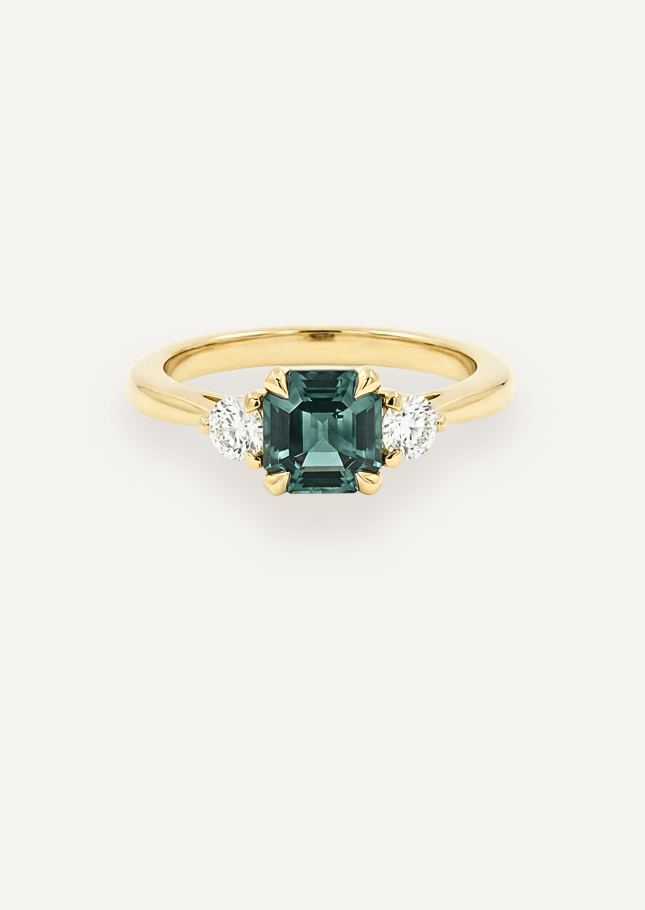 The Ada Ring with 1.28ct Emerald Cut Green Sapphire (1.59ct TCW) - Molten Store