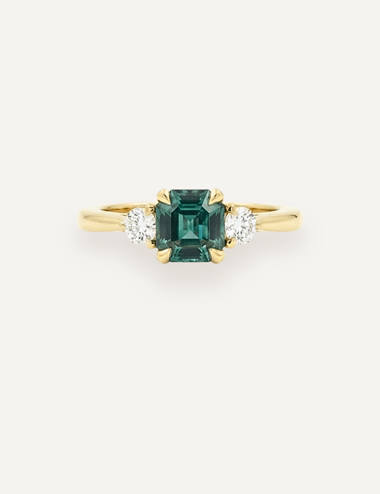 The Ada Ring with 1.28ct Emerald Cut Green Sapphire (1.59ct TCW) - Molten Store