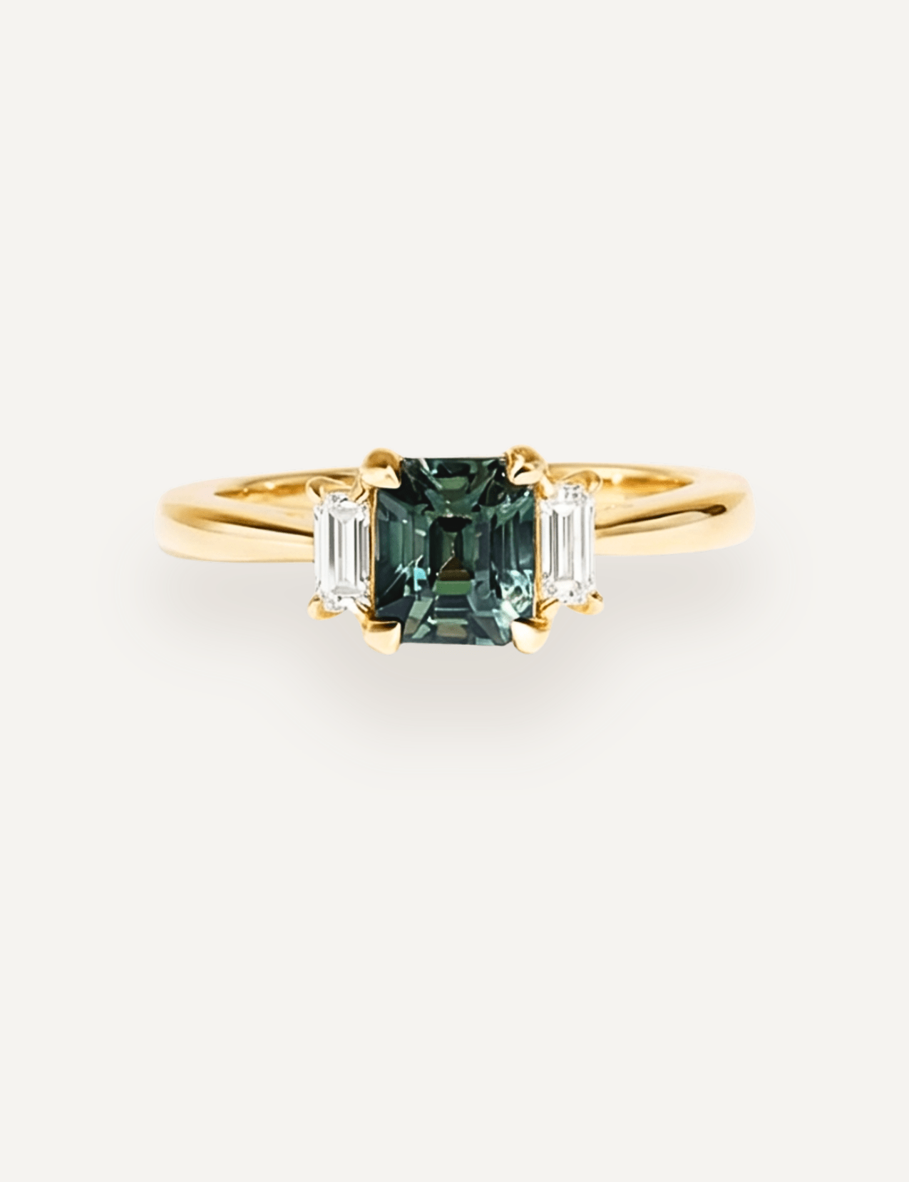 The Ada Ring with 1.57ct Emerald Green Sapphire (1.97ct TCW) - Molten Store