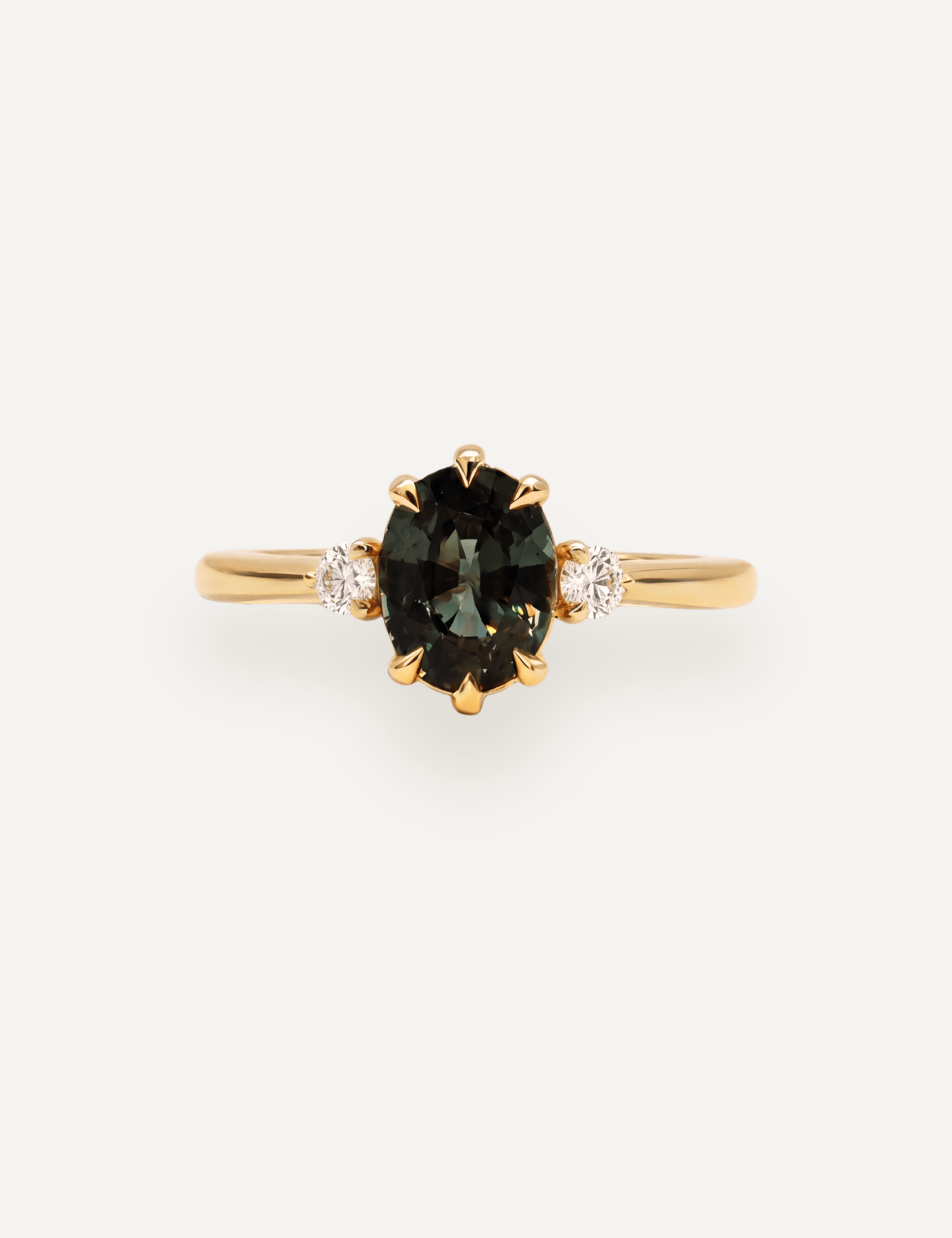 The Ada Ring with 1.76ct Oval Green Sapphire - Molten Store