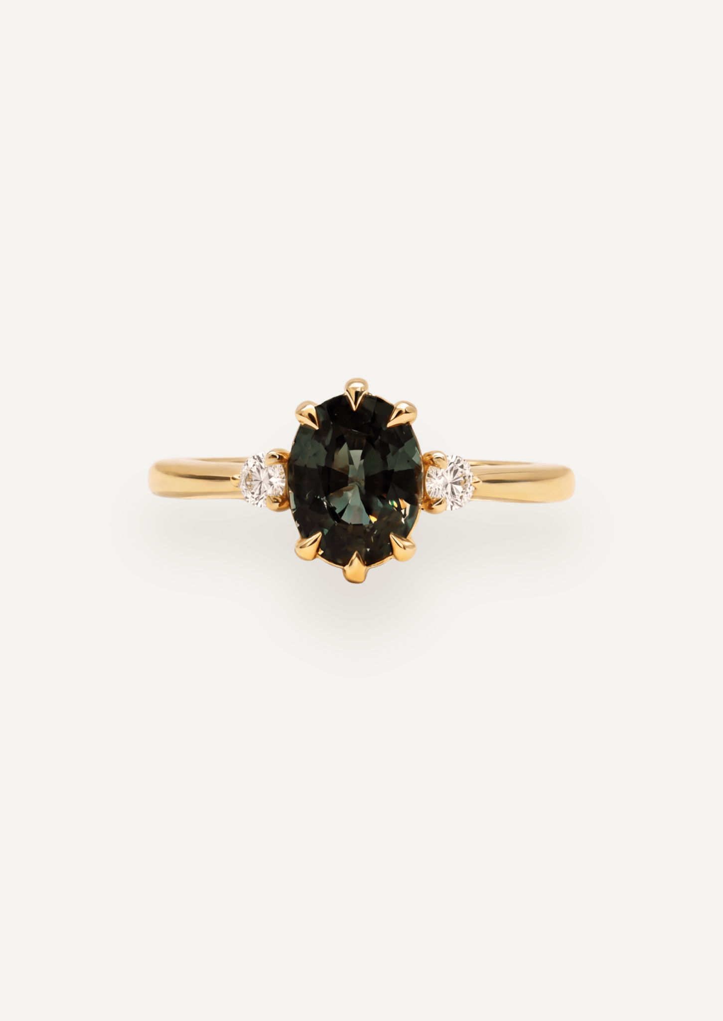 The Ada Ring with 1.76ct Oval Green Sapphire - Molten Store