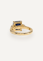 The Ada Ring with 3.35ct Emerald Parti Sapphire - Molten Store