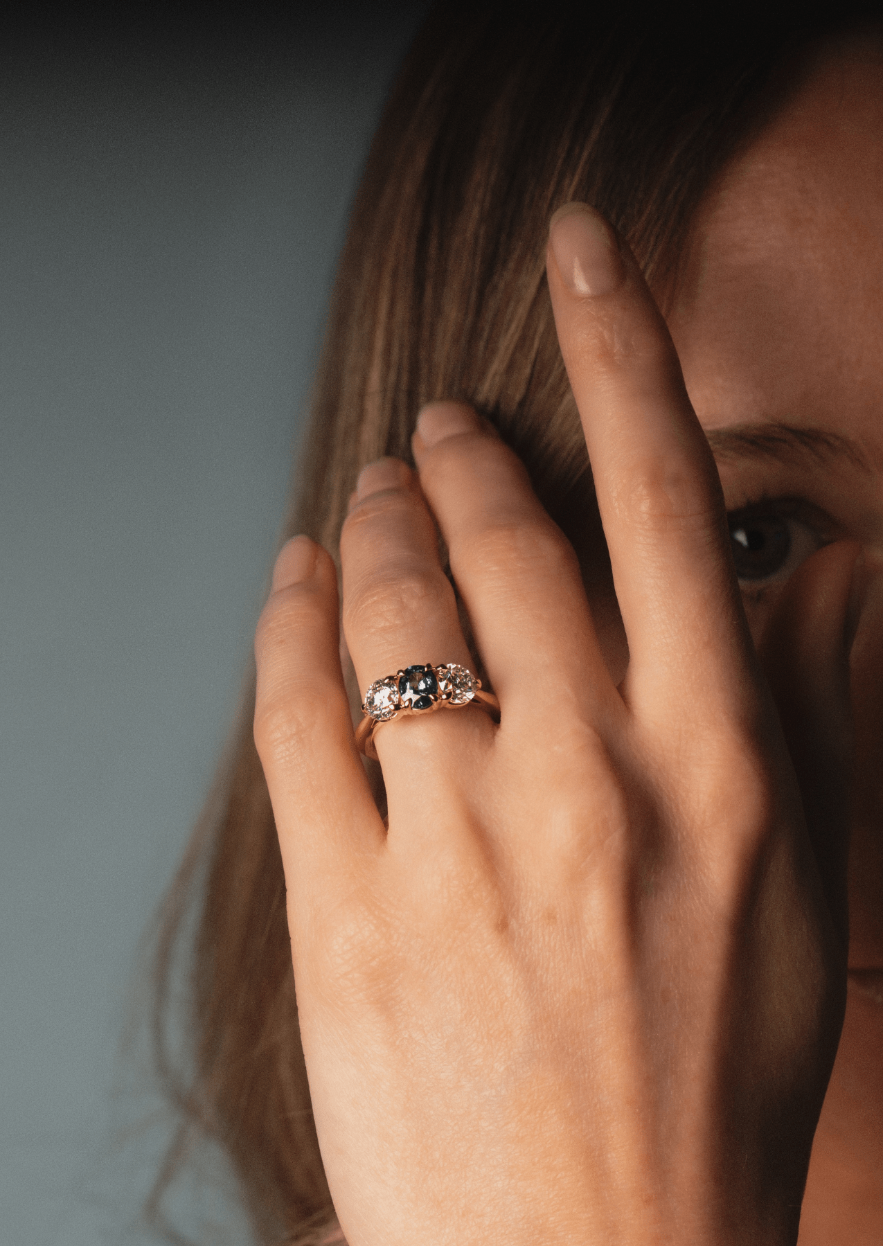 The Ada Ring with Oval Cut Blue Sapphire - Molten Store