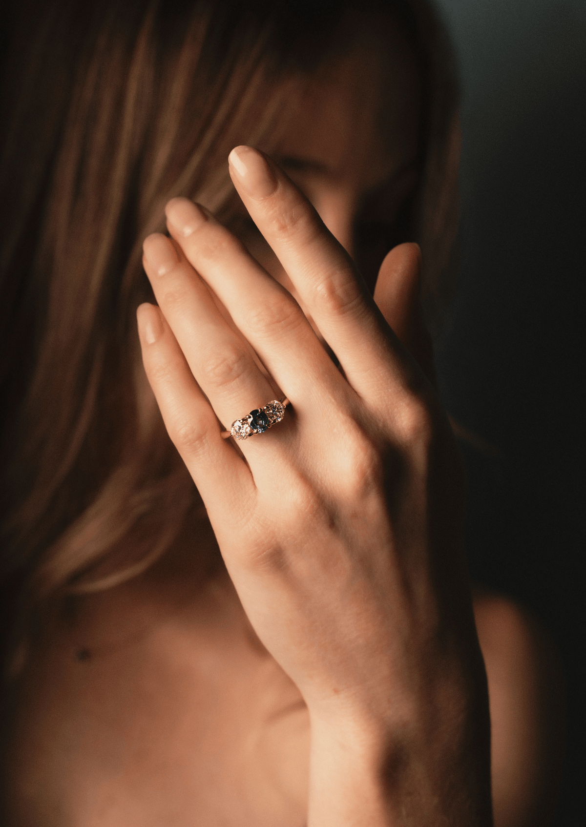 The Ada Ring with Oval Cut Blue Sapphire - Molten Store