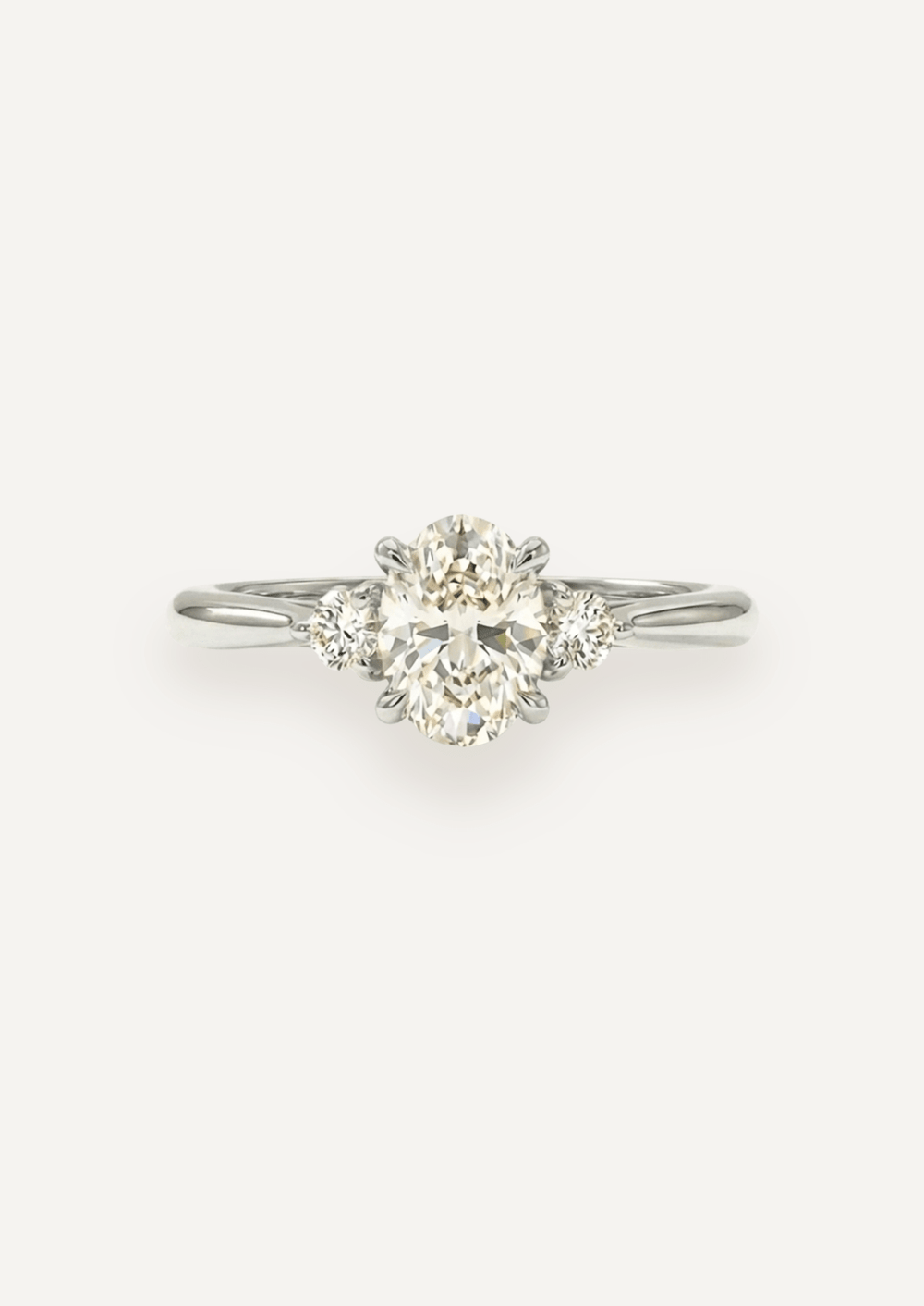 The Ada Three-Stone Ring in Platinum