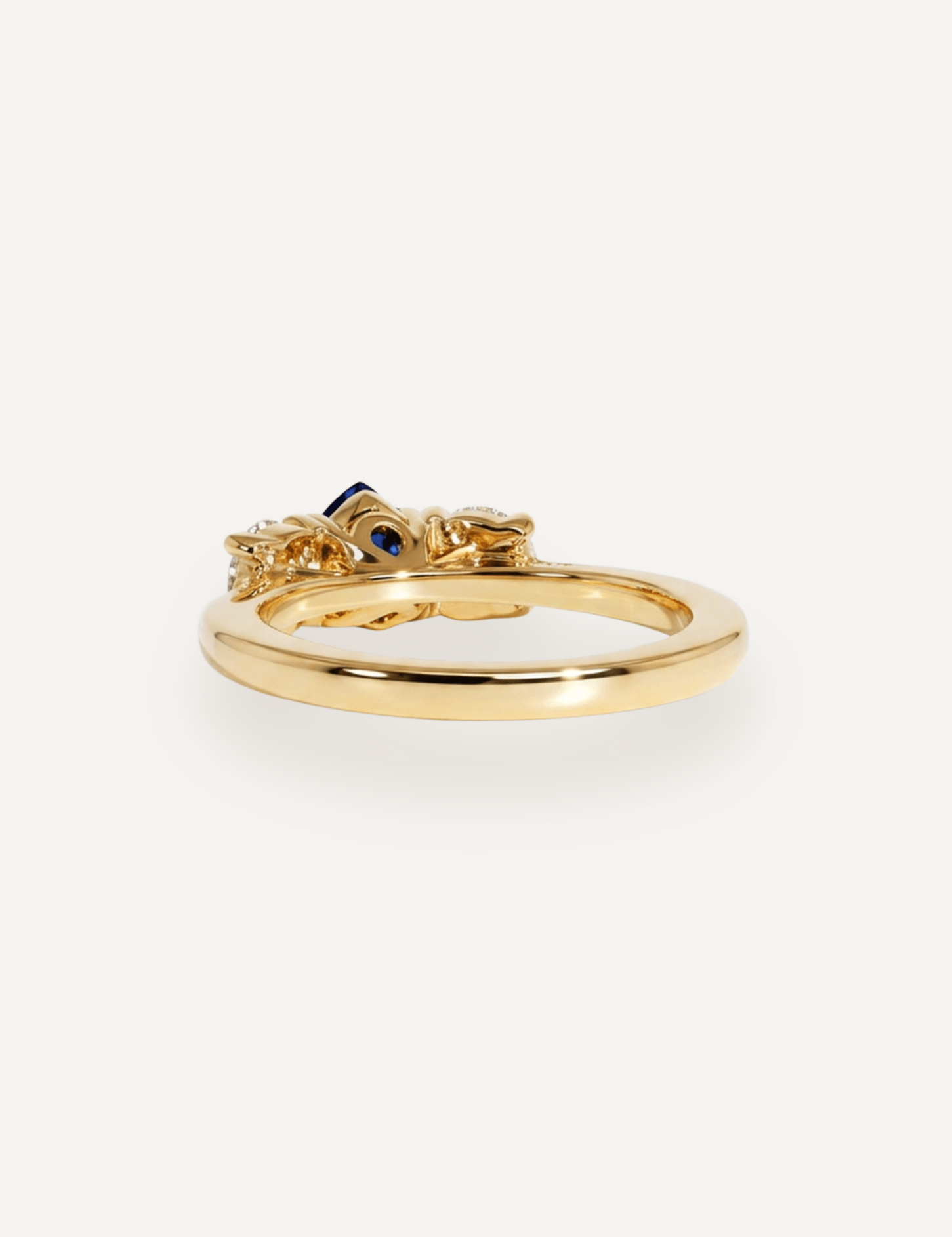 The Ada Three Stone Ring with .4ct Pear Ceylon Sapphire & .8ct Round Diamonds (TDW) - Molten Store