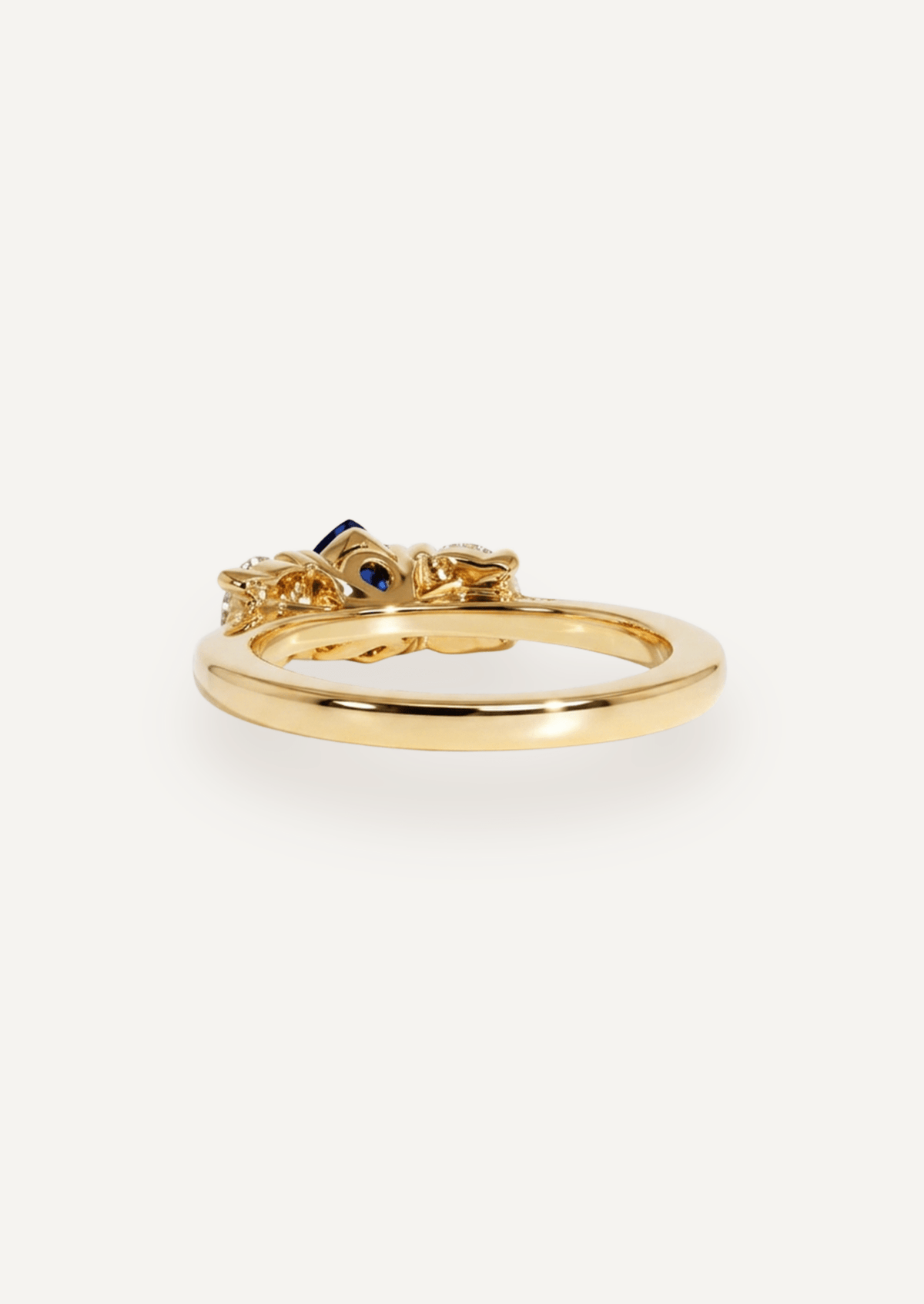 The Ada Three Stone Ring with .4ct Pear Ceylon Sapphire & .8ct Round Diamonds (TDW) - Molten Store