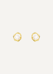 The Alba Stud Earrings with Freshwater Pearl - Molten Store