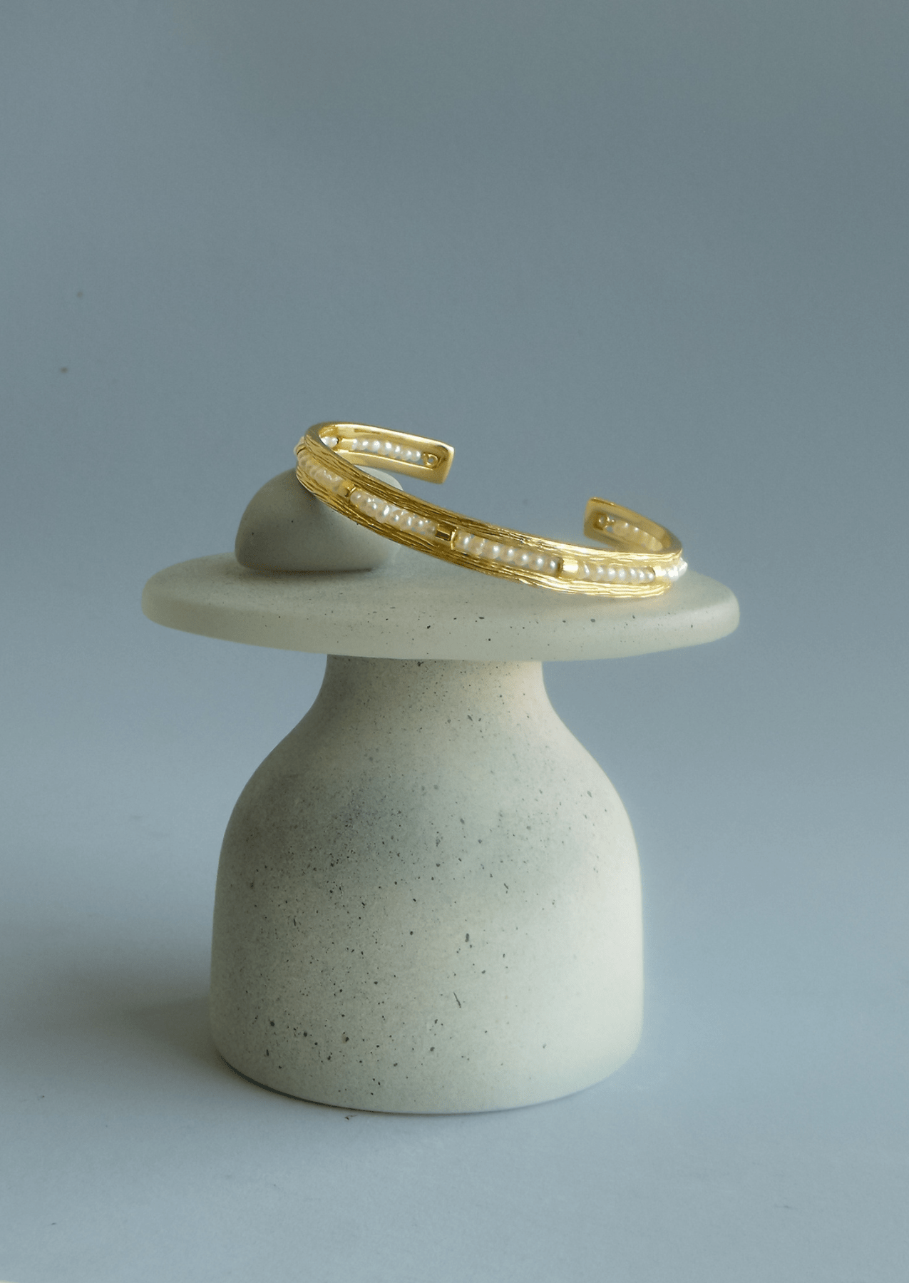 The Amore Pearl 18ct Gold Vermeil Bangle - Molten Store