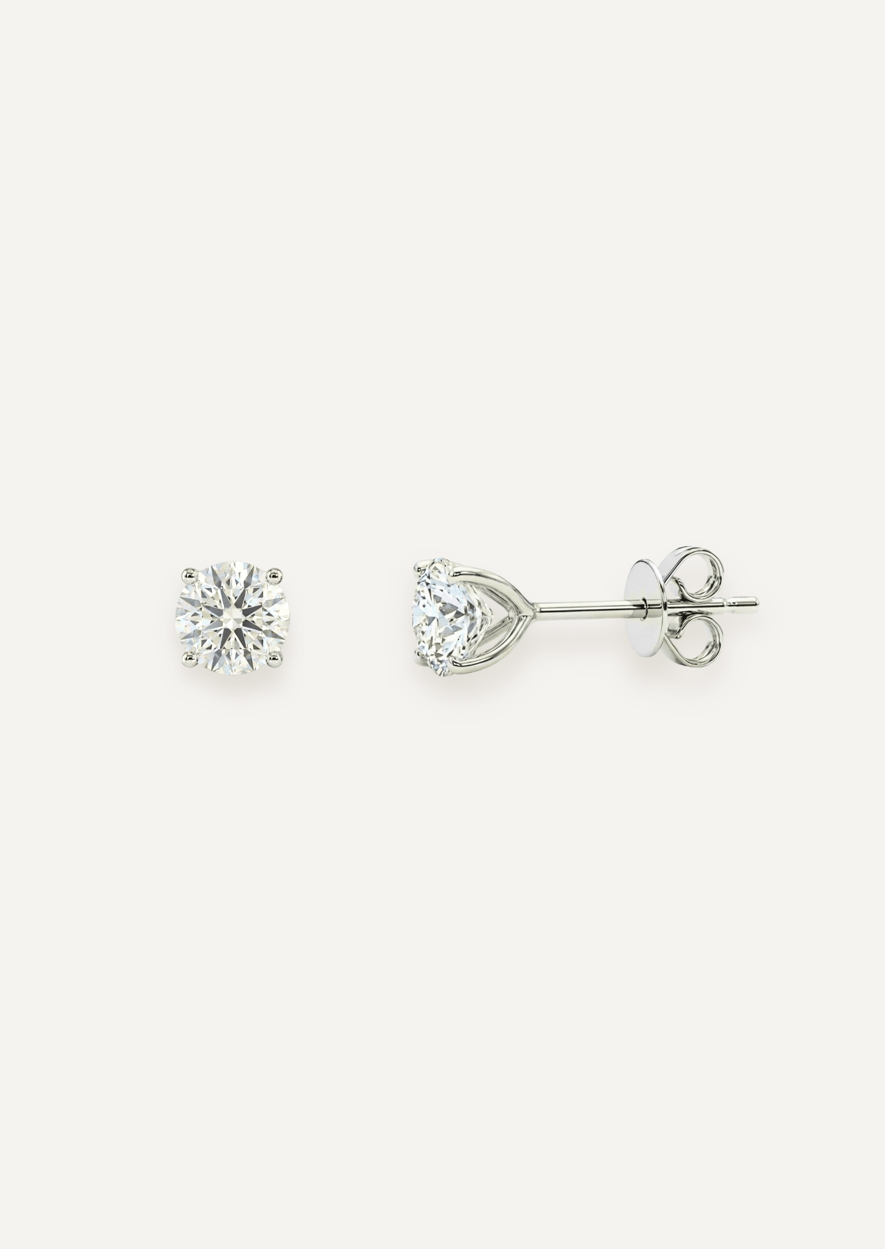 The Ari White Gold Diamond Stud Earrings - Molten Store