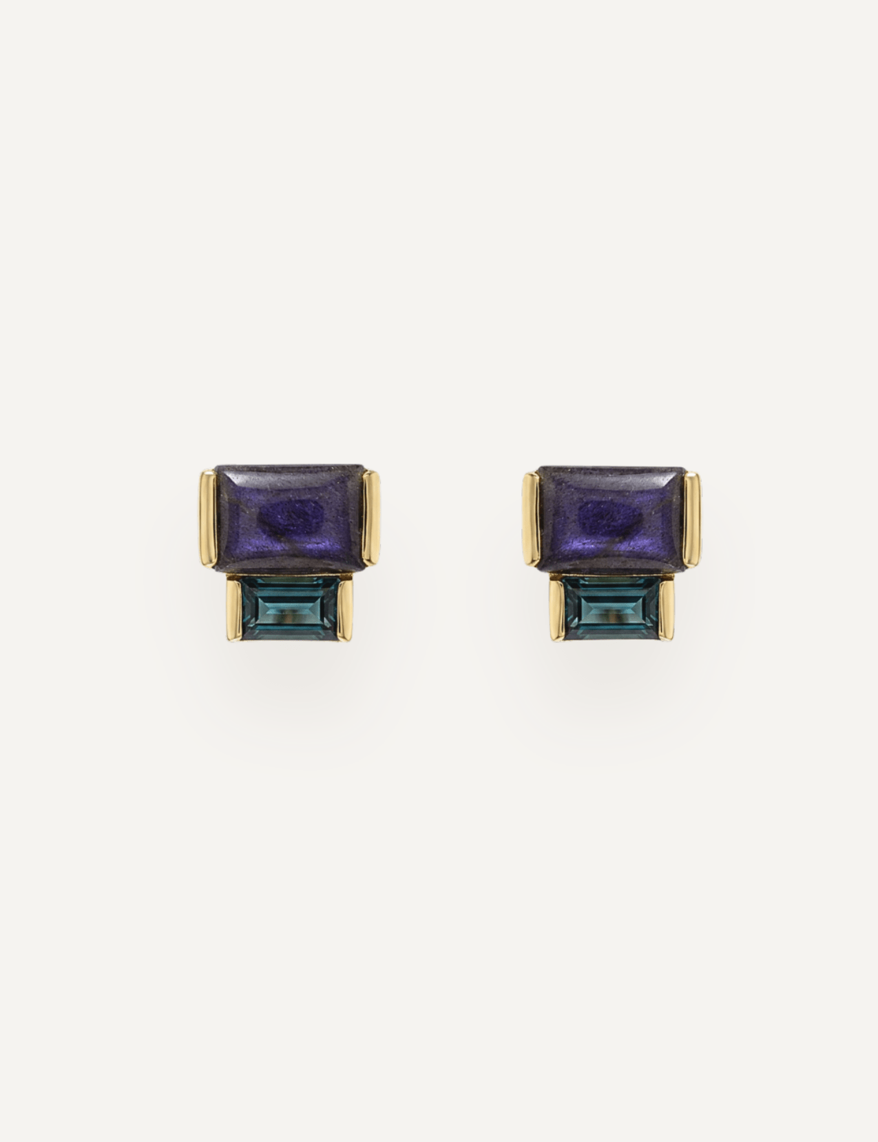 The Arietta Geometric Stud Earrings in Slate by Molten Store
