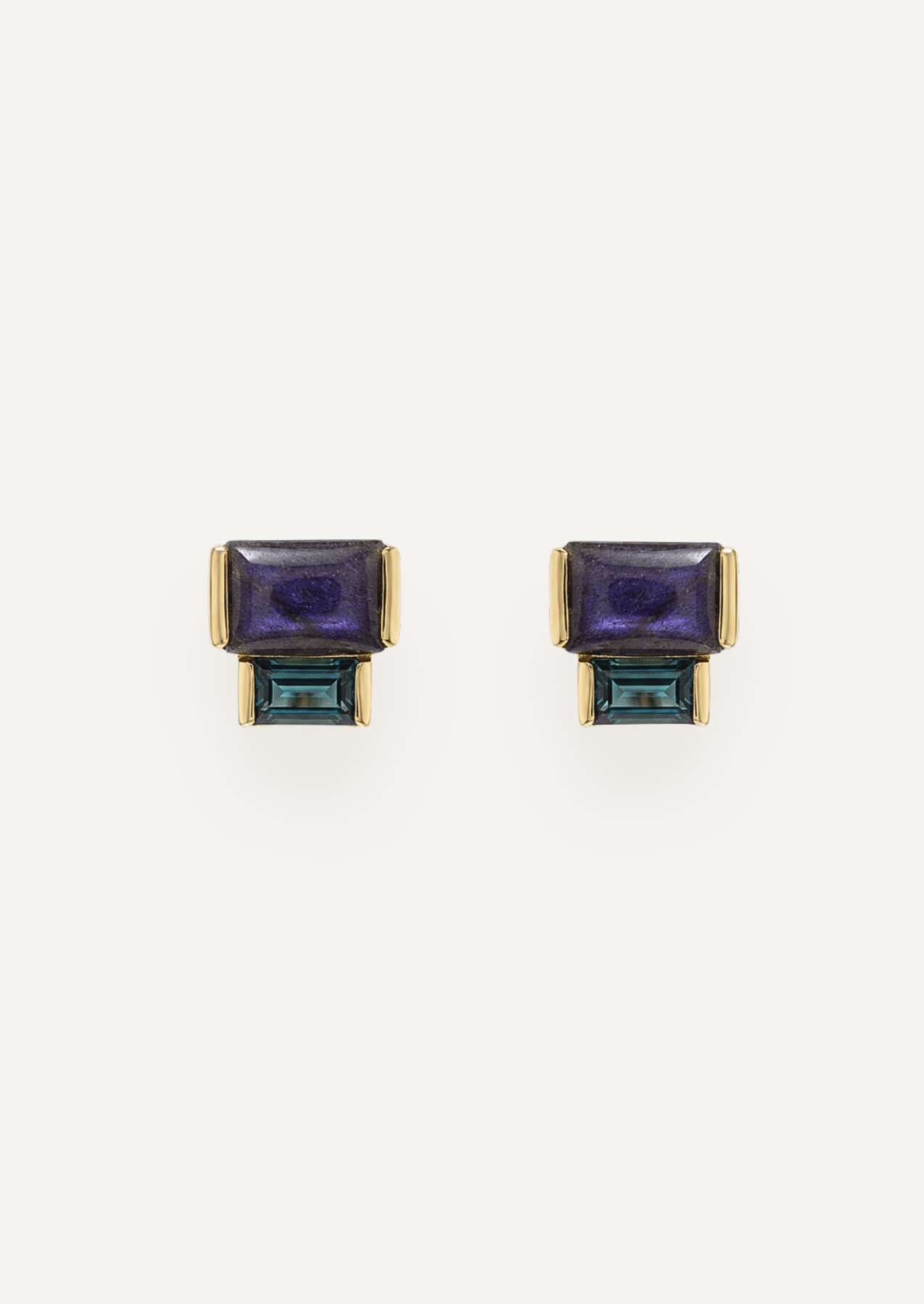 The Arietta Geometric Stud Earrings in Slate by Molten Store