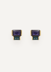 The Arietta Geometric Stud Earrings in Slate by Molten Store