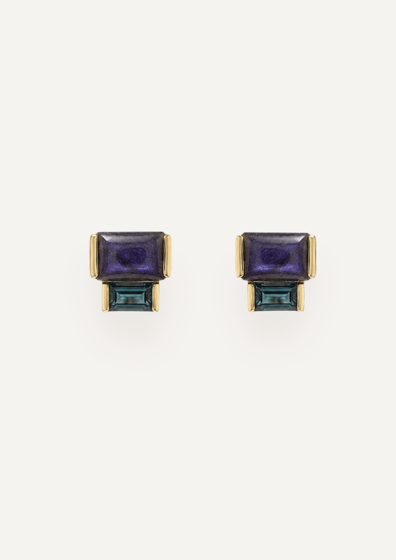 The Arietta Geometric Stud Earrings in Slate by Molten Store