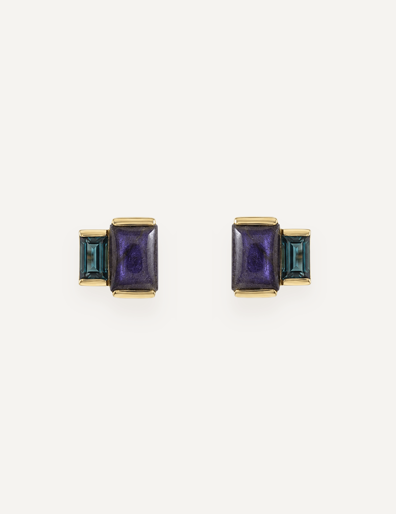 The Arietta Geometric Stud Earrings in Slate by Molten Store