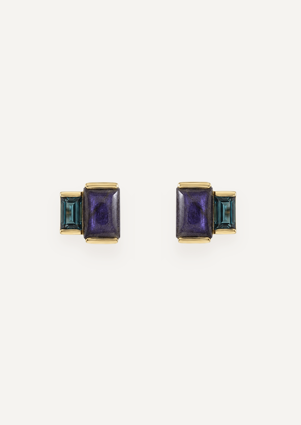 The Arietta Geometric Stud Earrings in Slate by Molten Store