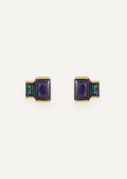 The Arietta Geometric Stud Earrings in Slate by Molten Store