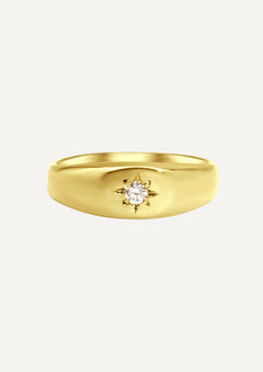 The Astra Yellow Gold Signet Ring - Molten Store