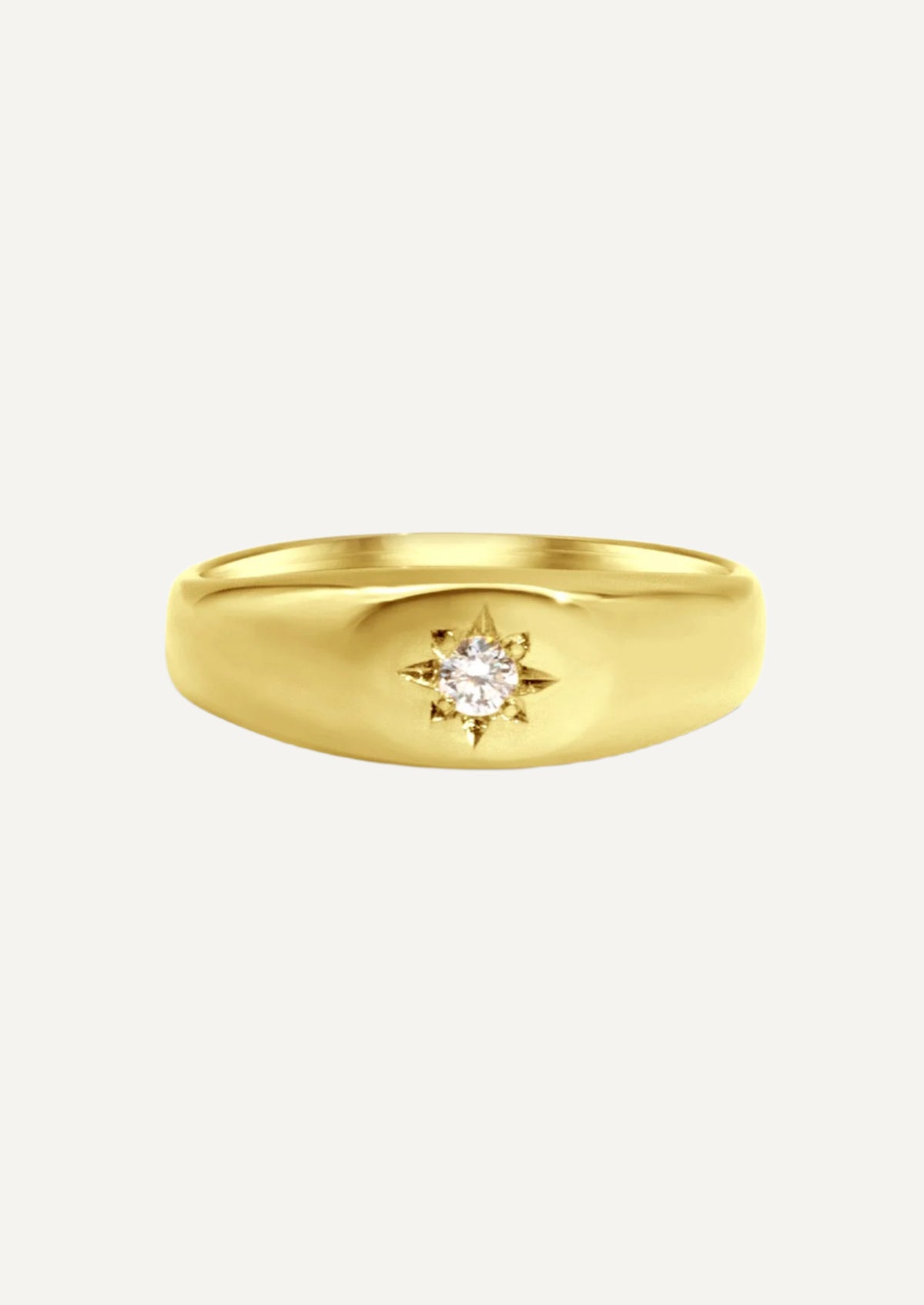 The Astra Yellow Gold Signet Ring - Molten Store