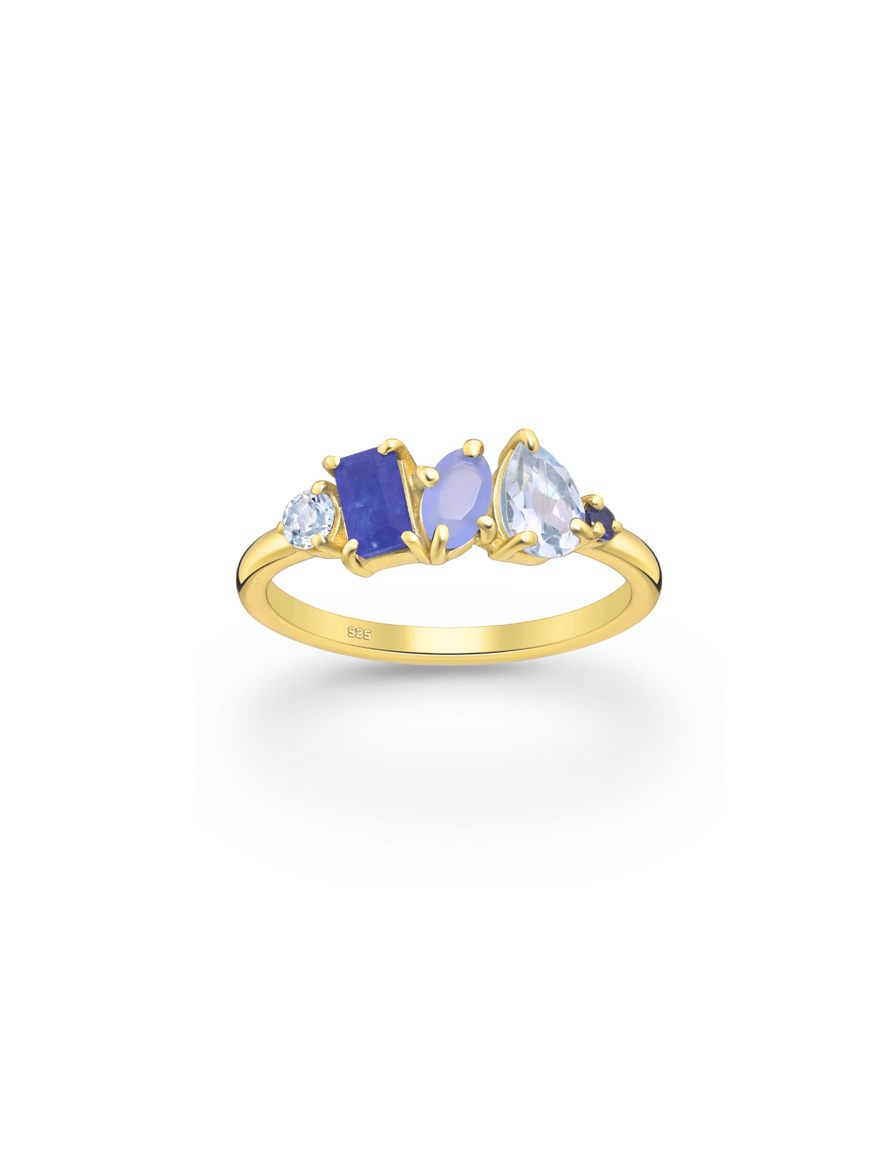The Azzurra Salacia 18ct Gold Vermeil Cluster Ring - Molten Store