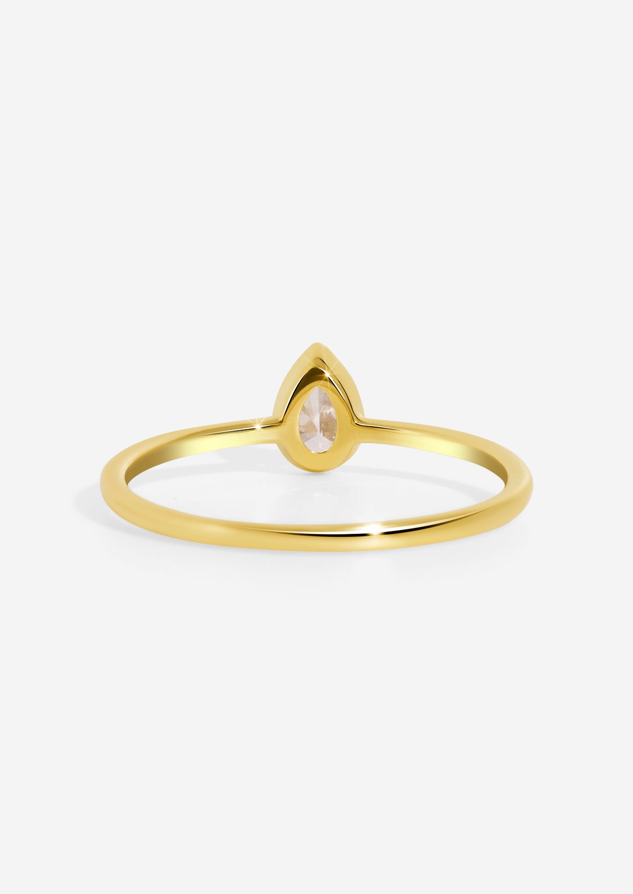 The Baby June 9ct Gold Ring with .25ct Pear Cut Cultured Diamond - Molten Store