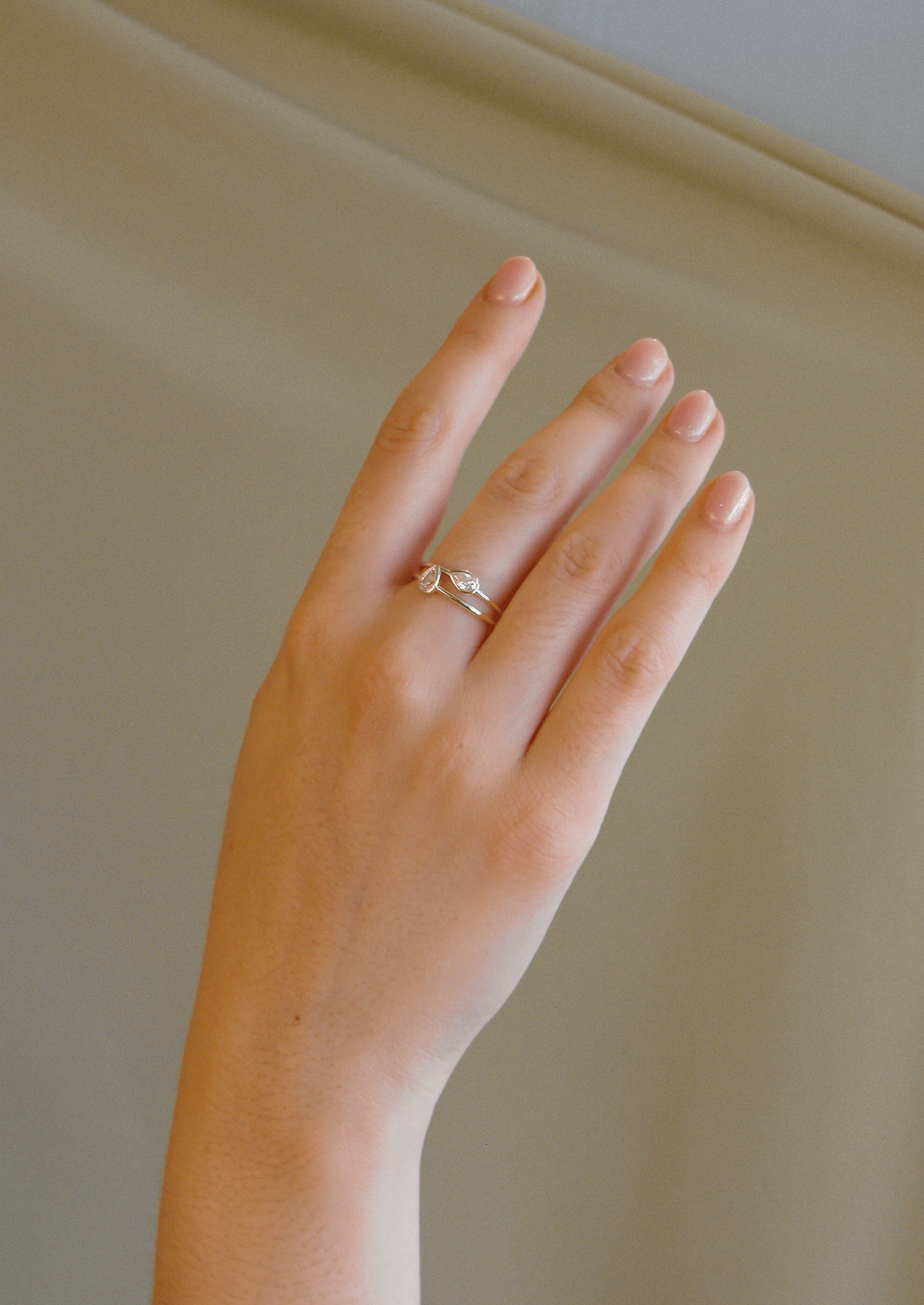 The Baby June 9ct Gold Ring with .25ct Pear Cut Cultured Diamond - Molten Store