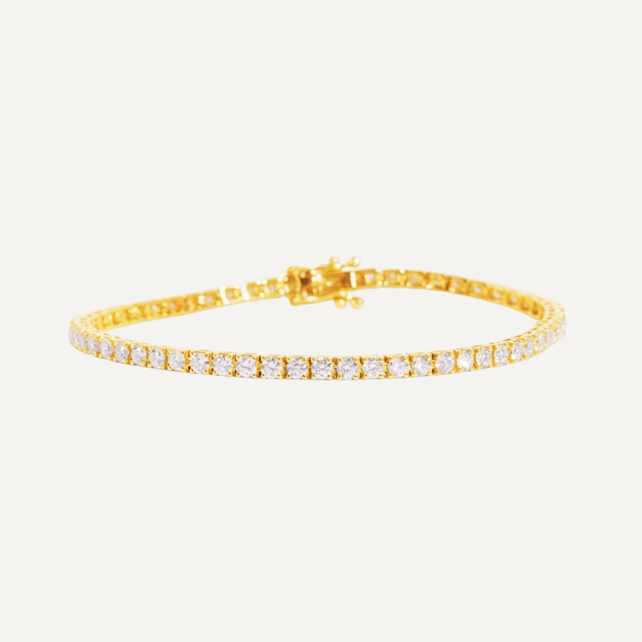 The Bea 18ct Yellow Gold Cultured Diamond Tennis Bracelet - Molten Store