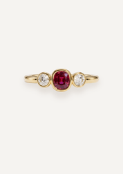 The Beatrice Ring with 0.34ct Oval Cut Ruby & 0.60ct Cultured Diamonds - Molten Store