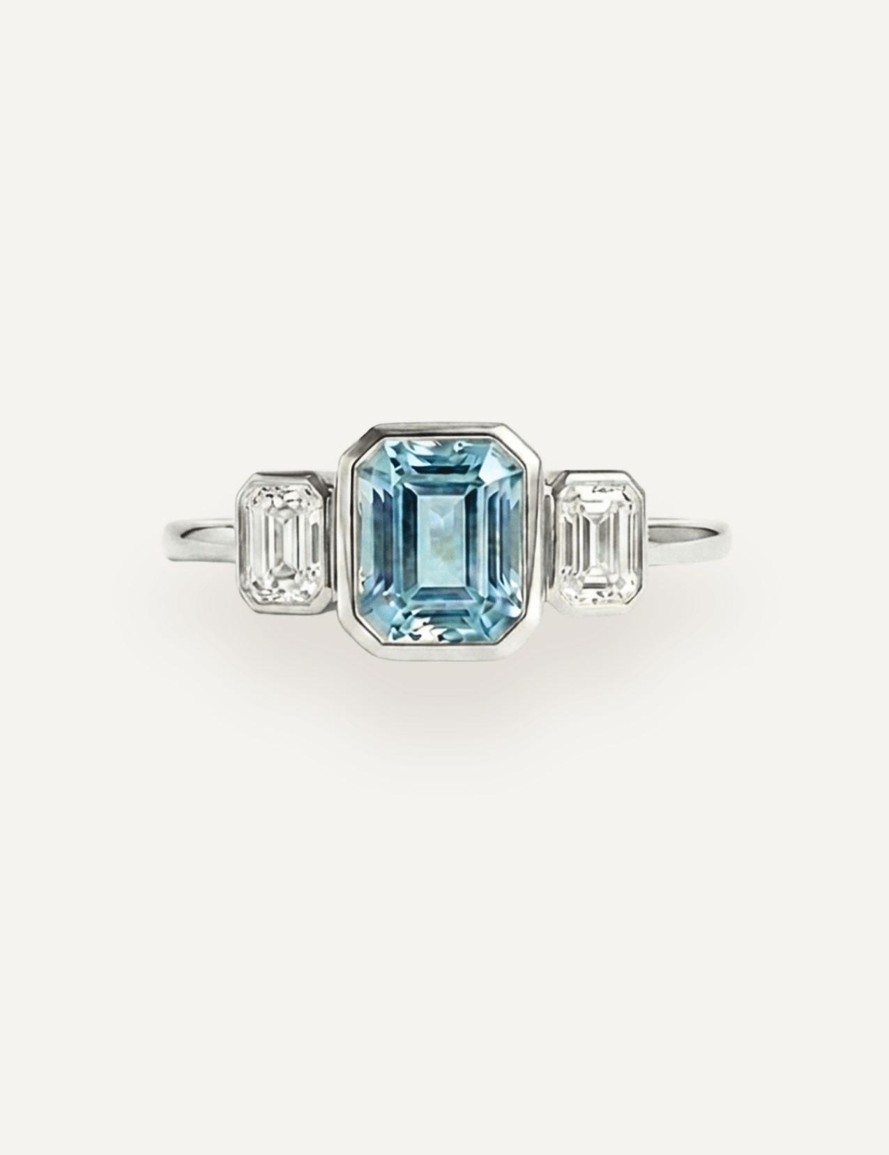The Beatrice Ring with Emerald Cut Aquamarine - Molten Store