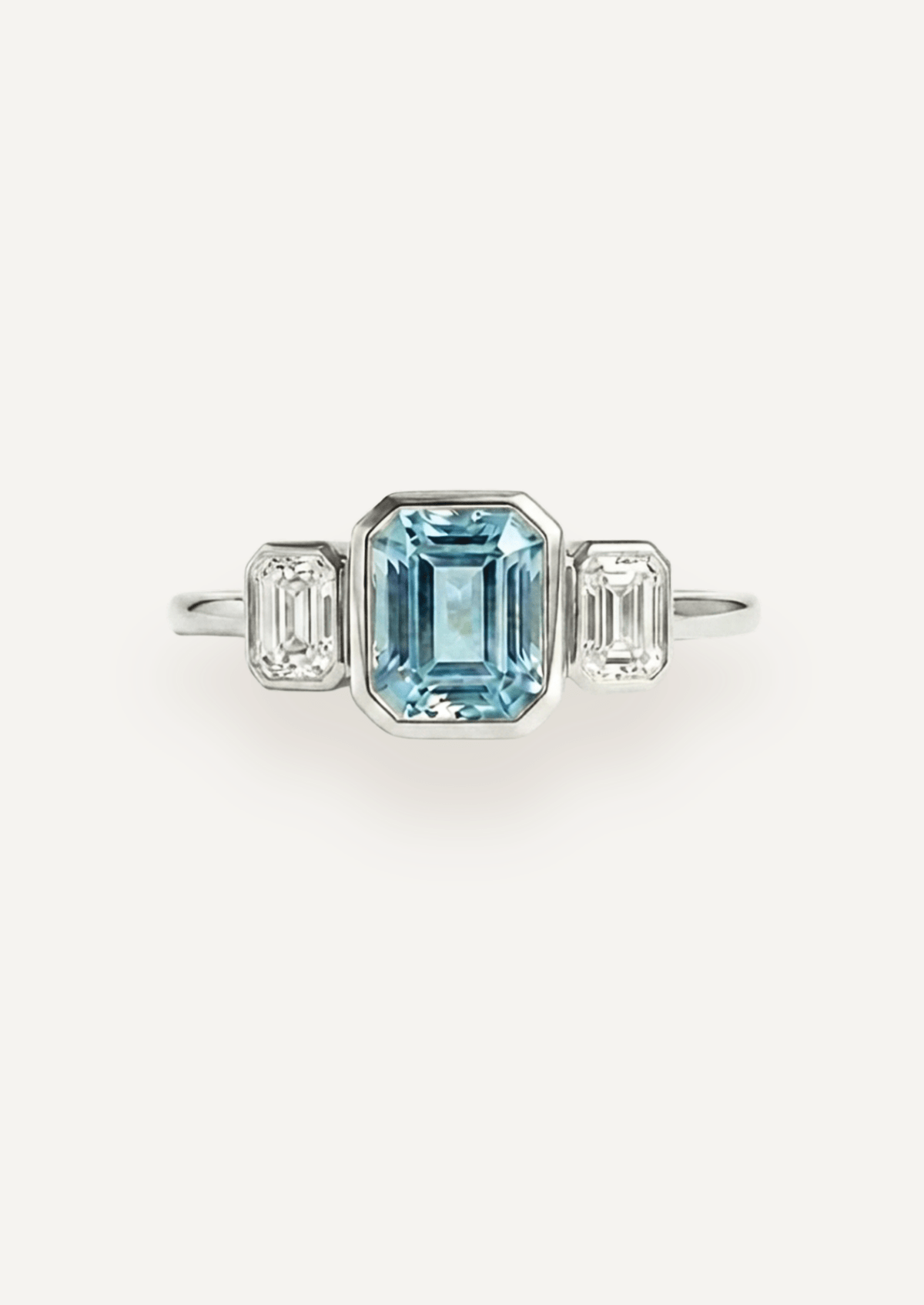 The Beatrice Ring with Emerald Cut Aquamarine - Molten Store