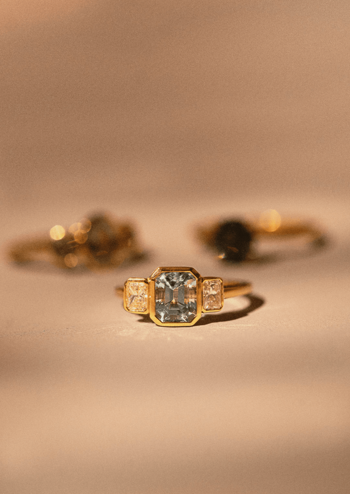 The Beatrice Ring with Emerald Cut Aquamarine - Molten Store