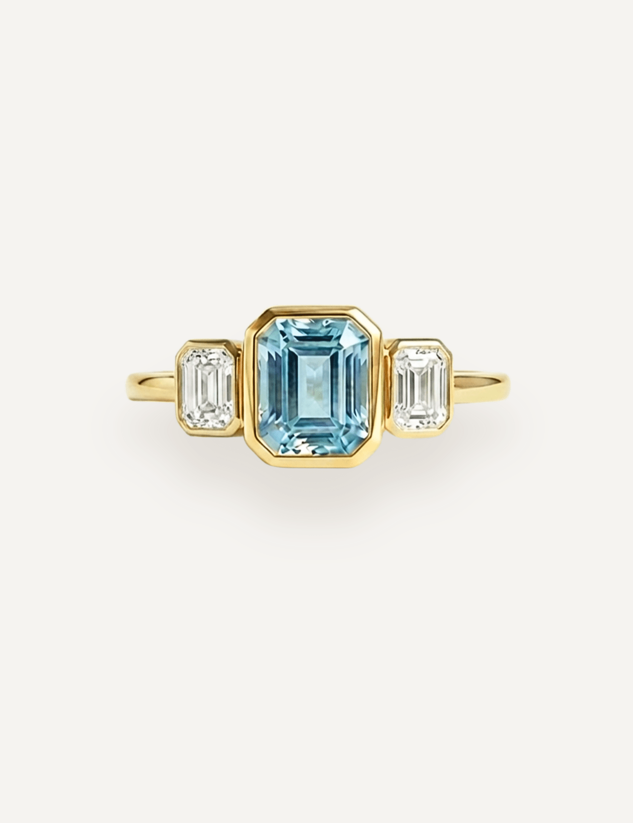 The Beatrice Ring with Emerald Cut Aquamarine - Molten Store
