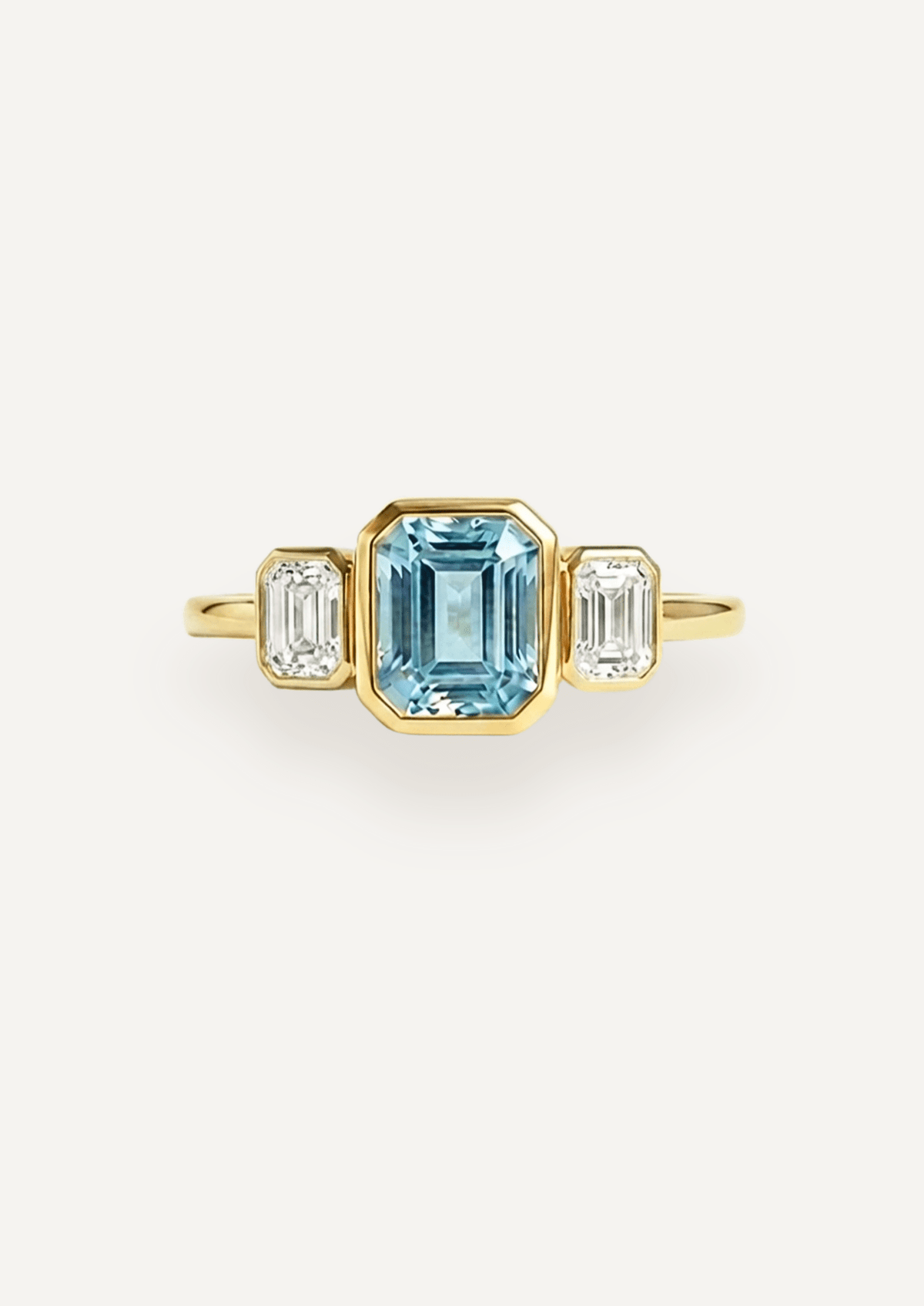 The Beatrice Ring with Emerald Cut Aquamarine - Molten Store