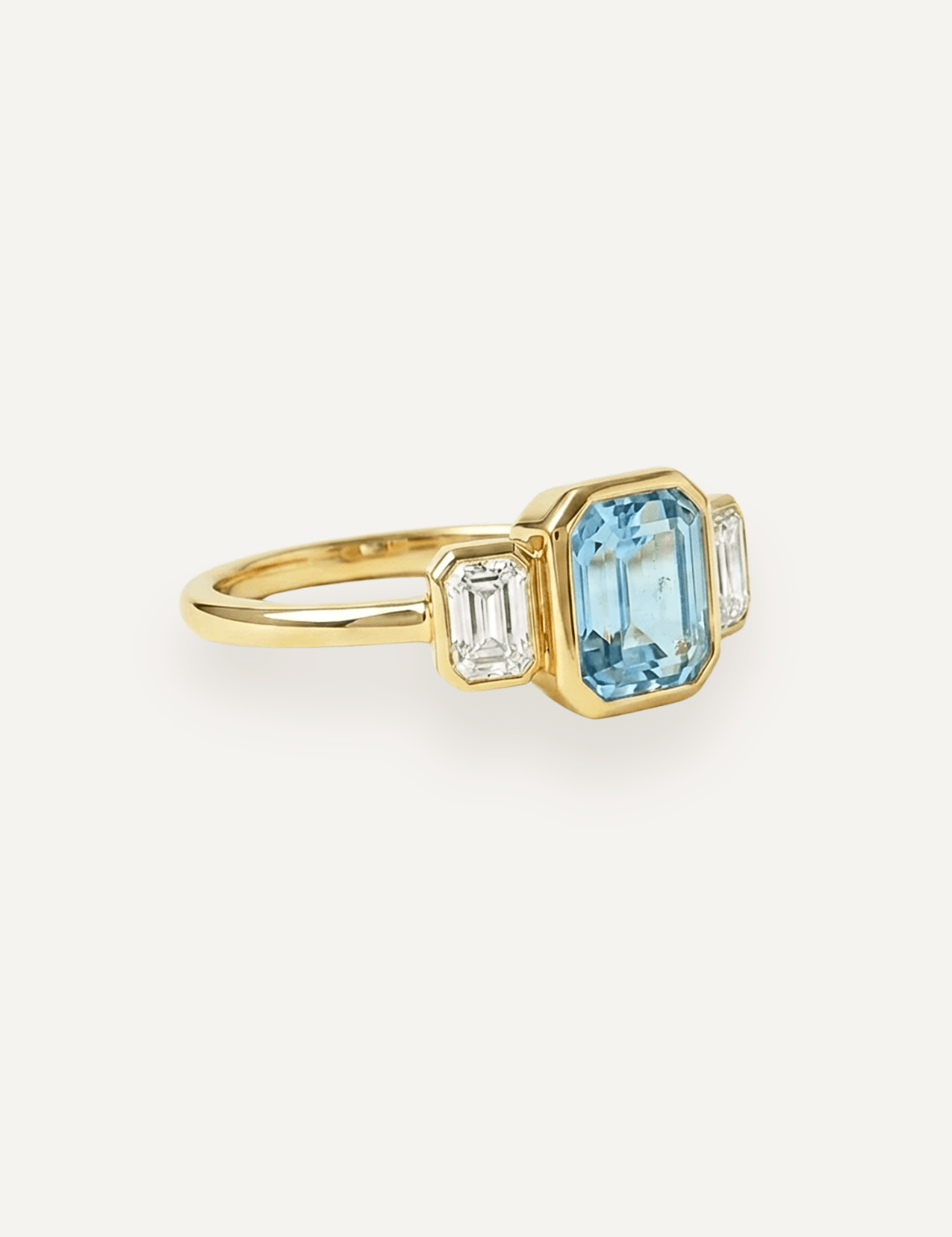 The Beatrice Ring with Emerald Cut Aquamarine - Molten Store